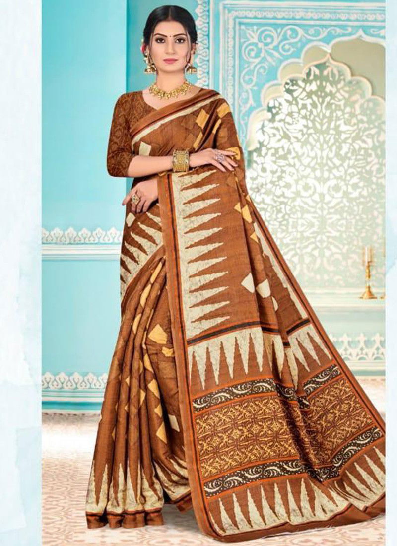 ALVEERA KHUSHBOO Designer Fancy Casual Wear Digital Print Tussar Satin Saree Collection